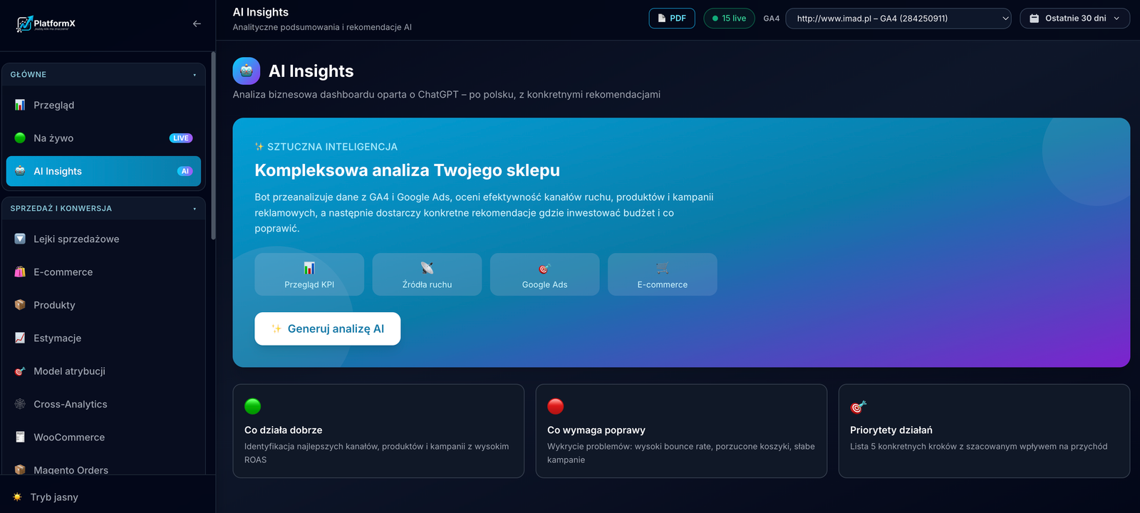 Operacje i workflow PlatformX